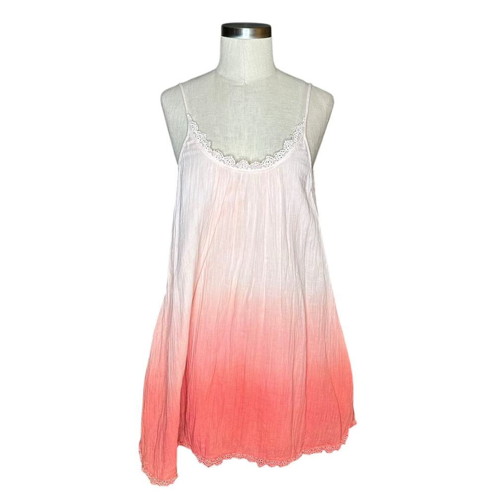 TULAROSA Pink Ombre Dip Dye Tank Slip Mini Dress Women's Size XS Pockets Summer